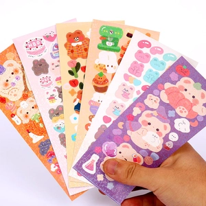 Buntes Laser-Glitzeraufkleber-Set mit niedlichen Bären und Dessertthemen für DIY