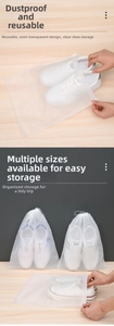 Macro view of drawstring shoe storage bag with translucent finish and waterproof material