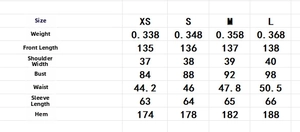 Detailed size chart for the Hawaiian palm print maxi dress showing S-L measurements