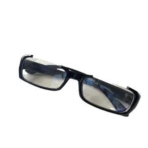 Classic black rectangular half-frame glasses with anti-radiation lenses for daily wear