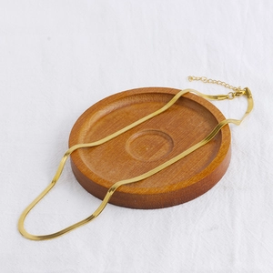 Minimalist gold stainless steel snake chain necklace with adjustable clasp for women