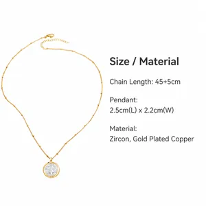 Dimensiones del collar con colgante giratorio de la Virgen María, longitud 45+5cm