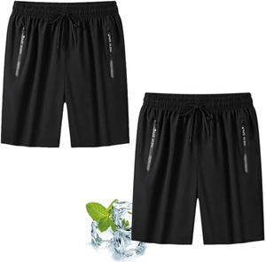 Detail van zwarte fitness short met elastische tailleband en zakken met rits