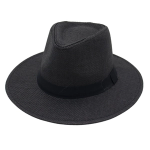 Classic Straw Woven Fedora Hat Breathable Sun Protection Wide Brim Summer Beach Vacation Jazz Style For Men Women Ribbon