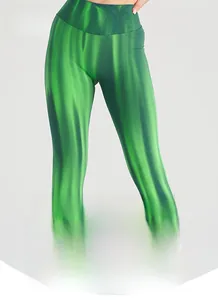 Detailed view of high-waist seamless yoga leggings with metallic glossy finish