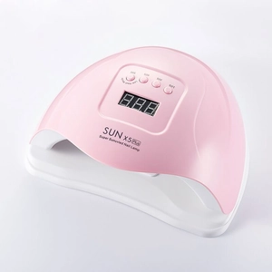 Nahaufnahme des SUN X5 Plus 54W Nagellampen-Bedienfelds mit LED-Timer und Tasten
