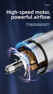 Detailed 3D rendering of high-speed turbo fan motor with copper coils and airflow effect