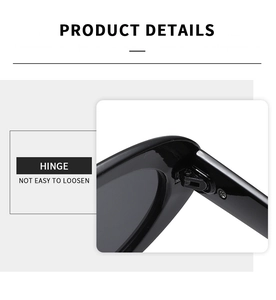 Close-up of black retro oval sunglasses hinge with robust screw and metal detail