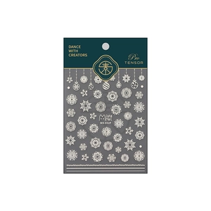 Miisha Nail MN-332F matte white snowflake nail stickers with Christmas ornaments