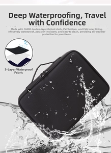 Three-layer waterproof structure of 1680D oxford cloth and EVA on portable cosmetic bag