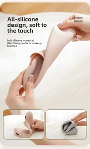 Portable silicone makeup brush holder travel cosmetic pouch soft waterproof organizer bag