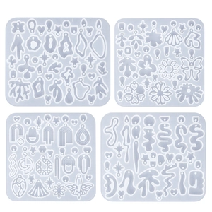 DIY silicone mold set for irregular geometric earrings and resin jewelry pendants