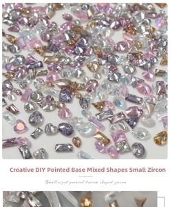 Macro shot of assorted mini pointed back colorful zircons for nail art and DIY jewelry