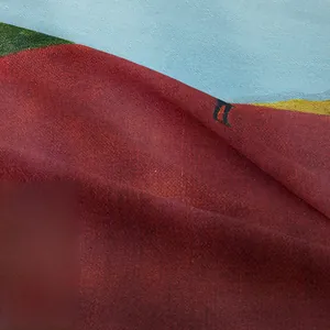 Detailed close-up showing the fine plain weave texture of this bohemian tapestry fabric