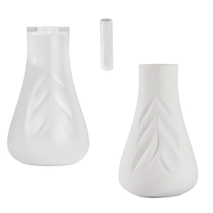 DIY white leaf pattern vase silicone mold for resin casting and home decor accessories