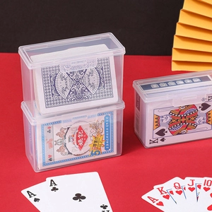 Transparent Plastic Storage Box Flip Top Small Organizer For Playing Cards Game Cards And Small Accessories