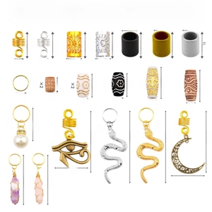 121pcs hair jewelry set with crystal pendants and beads for dreadlock styling