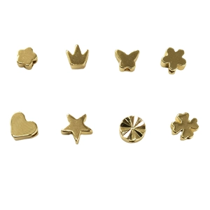 Copper Spacer Beads Gold Plated Heart Star Crown Butterfly Shapes For DIY Jewelry Making Bracelet Findings
