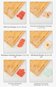 Detail of Christmas cookie stamps set featuring reindeer and snowman acrylic embossers