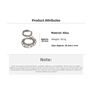 Detail view of double-layer metal chain bracelet with 39.1g weight and size specifications