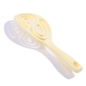 Hellgelbe hohle Massage-Haarbürste mit flexiblem Spiral-Design für das Haarstyling