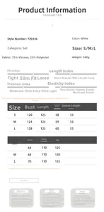 Detailed size chart for beach cardigan and wide-leg pants set including S, M, L measurements