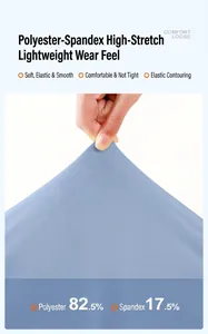 Détail du tissu bleu haute élasticité composé de 82,5% polyester et 17,5% élasthanne