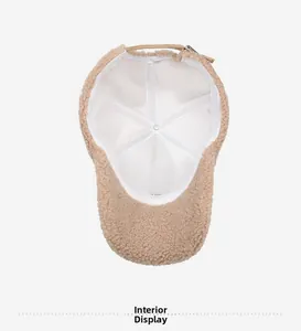 Detailed interior view of fleece baseball cap with adjustable strap and reinforced seams
