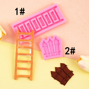 Pink silicone ladder and fence molds for fondant chocolate and resin crafts design