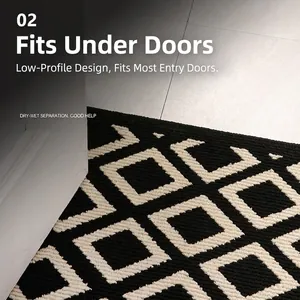 Absorbent non-slip door mat with geometric diamond pattern for indoor entryway decor
