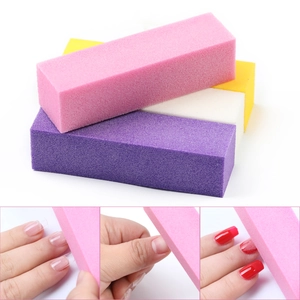 Colorful four-sided nail buffer sponges for professional manicure and nail shaping