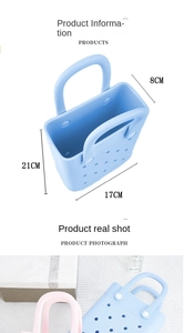 Mini EVA jelly beach bag dimensions 21x17x8cm with hollow breathable hole design