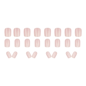 24pcs set of elegant nude pink gradient press-on nails in short squoval shape for women