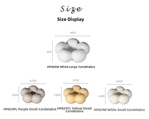 Tabella dettagliata delle dimensioni per portacandele in ceramica a forma di fiore in due misure