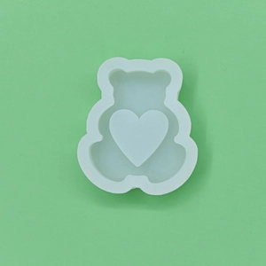 Cute bear heart shaped silicone mold for DIY baking and handmade candle crafting