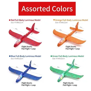 Avión planeador de espuma LED de 48cm en cuatro colores para vuelo nocturno