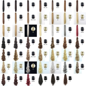 Long straight claw clip ponytail extensions in various hair colors with realistic fiber texture