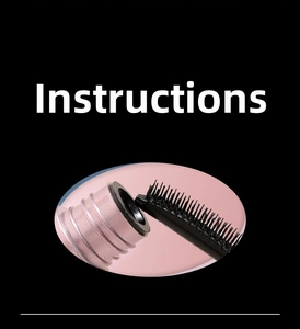 Detail view of the fine comb brush head and rose gold mascara tube for lash definition