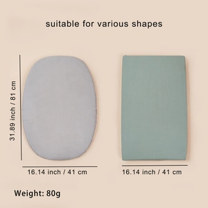 Breathable muslin cotton bassinet sheets in oval and rectangular shapes for infant mattresses