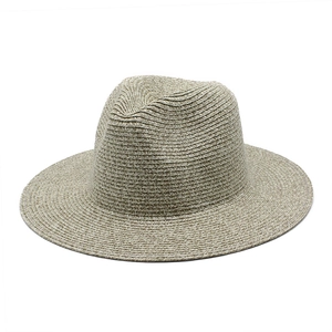 Classic beige Panama hat with fine woven texture and breathable jazz style crown