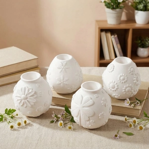 Embossed white floral resin silicone molds with daisy and clover patterns for home decor