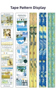 Impressionist art washi tape patterns featuring Starry Night and Water Lilies designs