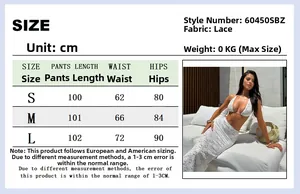 Size chart detail for vintage lace lace-up vest and high-waist long skirt set
