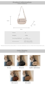 Detailspezifikationen und Größenberater für die Retro-Brusttasche aus PU-Leder mit Reißverschluss