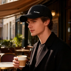 Casquette de baseball noire classique avec logo RUIEE pour protection solaire