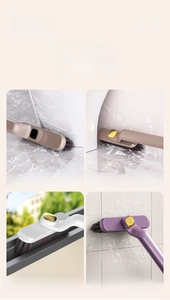 Detailed view of the 180-degree rotating brush head for cleaning narrow bathroom gaps