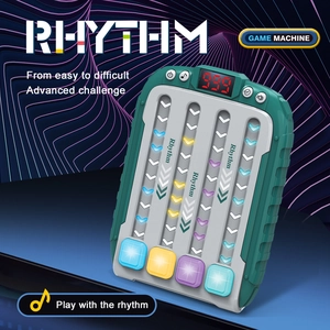 Rhythm Master electronic music puzzle game with LED score display and light-up buttons