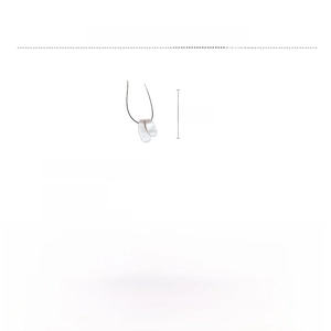 Detail view of irregular alloy pendants on black leather rope with product dimensions