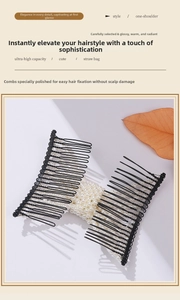 Detail of elegant pearl bow hair comb with polished teeth for secure and gentle styling