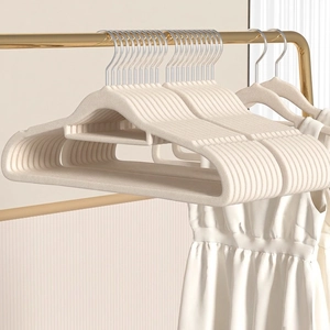 Non-Slip Velvet Flocked Hangers Seamless Space Saving Slim Wardrobe Clothing Hangers For Clothes Pants Dresses